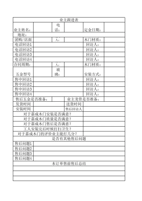 客户跟进表(装修建材)