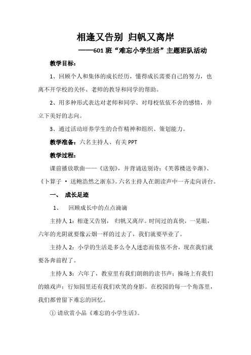 心理健康教育1-6年级《主题班会活动》_20