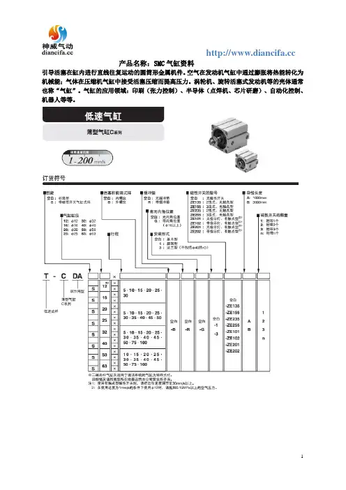SMC气缸资料