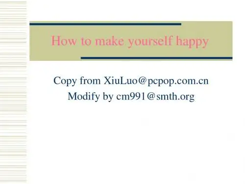 How to make yourself happy