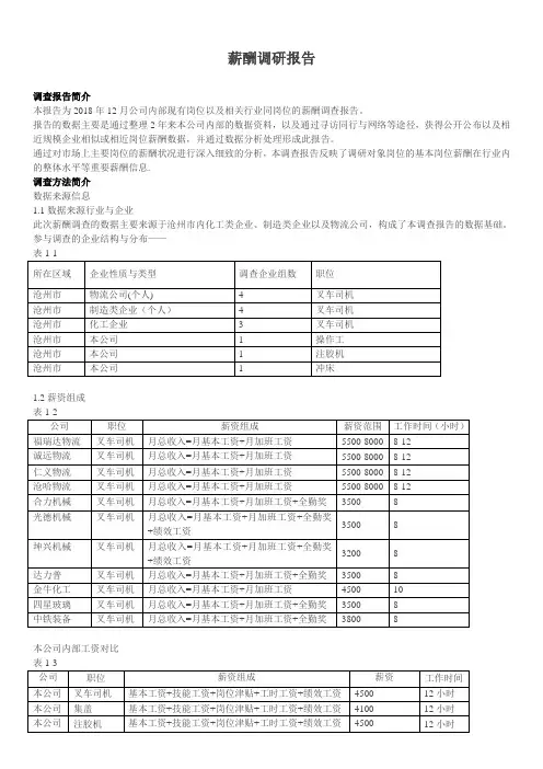 薪酬调查报告
