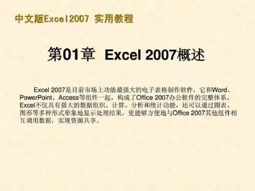 MicrosoftOfficeExcel2007实用教程精品文档