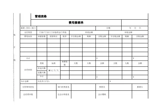 公司费用报销单