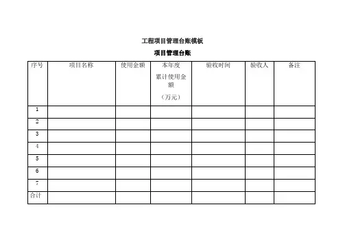 工程项目管理台账