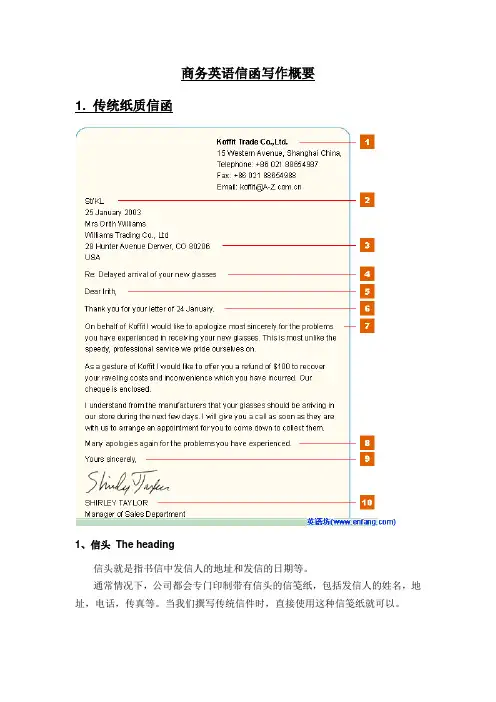 商务英语信函写作概要