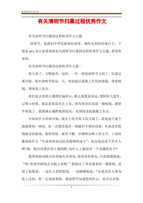 有关清明节扫墓过程优秀作文