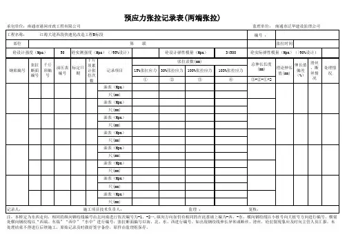 钢绞线张拉记录表