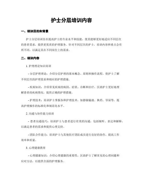护士分层培训内容 3