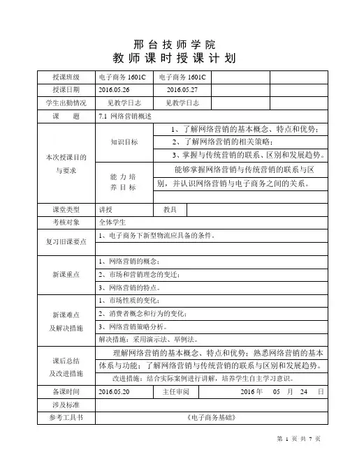 7.1 网络营销概述