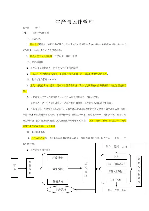 生产与运作管理——第一章