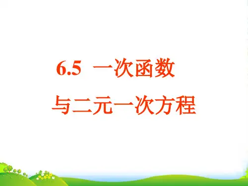 苏科版八年级数学上册《6.5一次函数与二元一次方程》课件