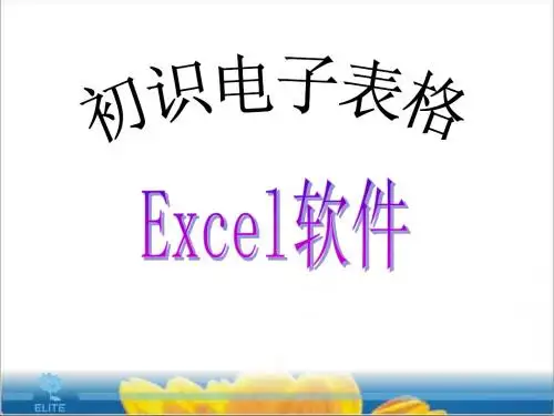 初识电子表格Excel2003
