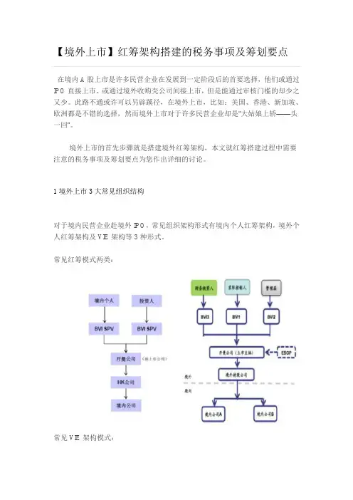【境外上市】红筹架构搭建的税务事项及筹划要点