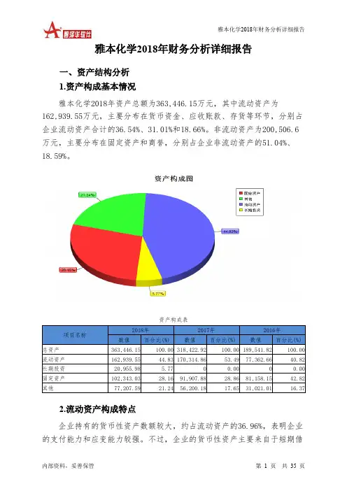 雅本化学2018年财务分析详细报告-智泽华