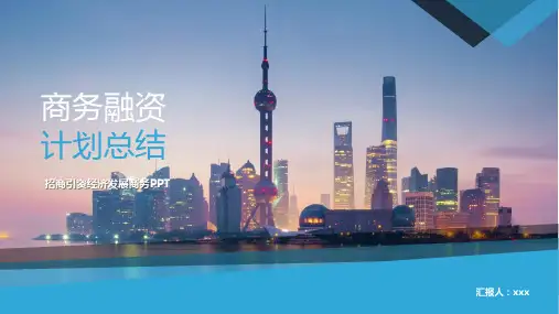 ppt模板：东方明珠商务融资计划总结招商引资经济发展商务ppt通用模板