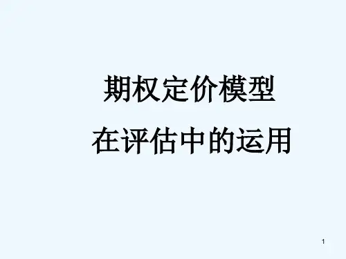 期权定价模型在评估中的运用