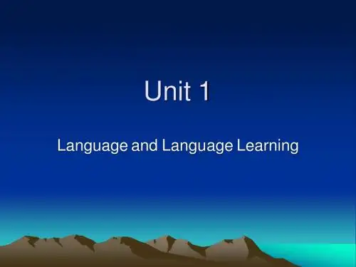 英语教学法 PPTUnit+1