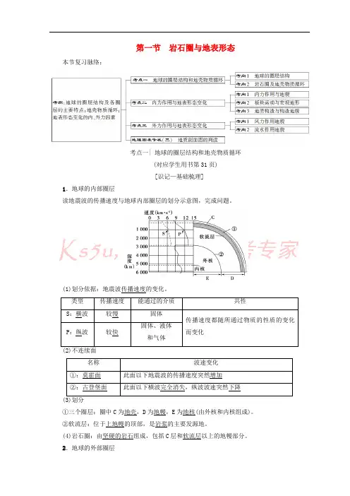 2019版高考地理一轮复习 第2单元 从地球圈层看地理环境 第1节 岩石圈与地表形态学案 鲁教版