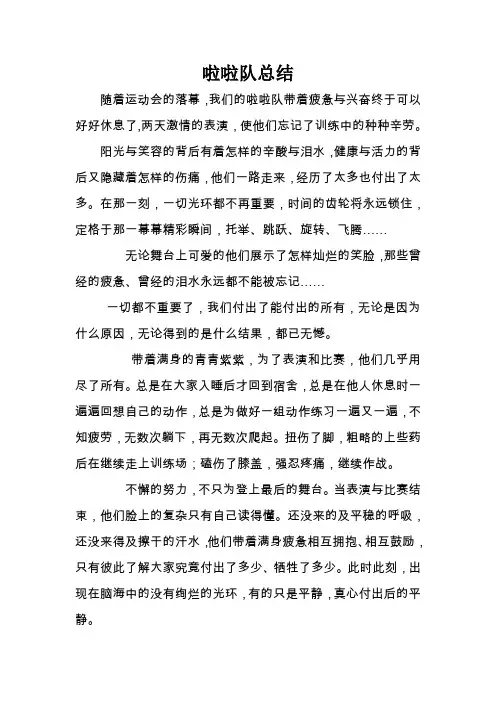 啦啦队总结