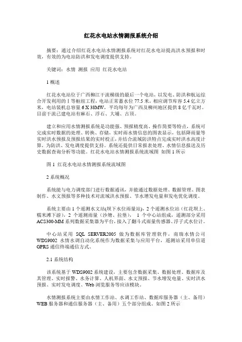 红花水电站水情测报系统介绍