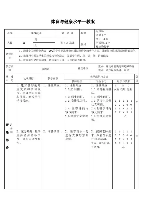 新人教版一至二年级体育《 5.攀登、爬越、平衡与游戏  6.爬越80 .100厘米高的障碍物与游戏》教案_4