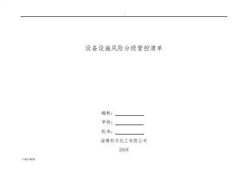 设备设施安全风险分级管控清单