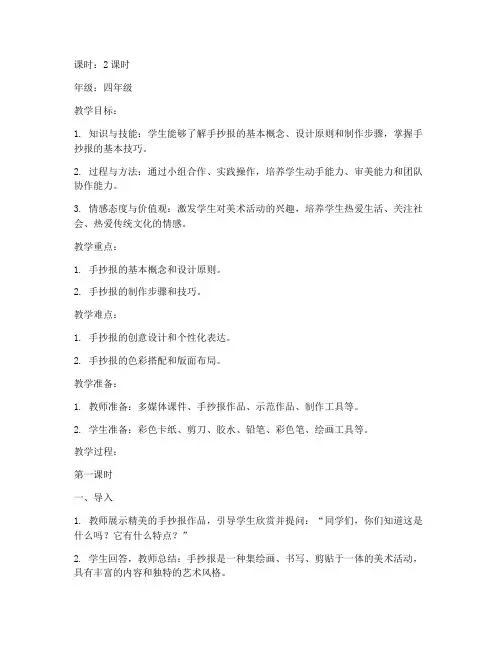 手抄报讲课教案设计模板