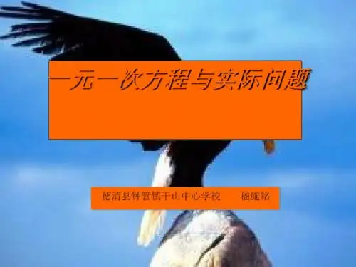 一元一次方程与实际问题ppt 浙教版