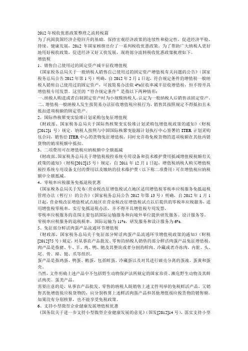 2013年最新增值税优惠政策汇编