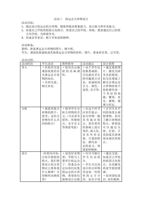 3 校运会吉祥物设计