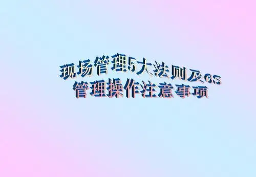 6S操作注意事项及交接八大项