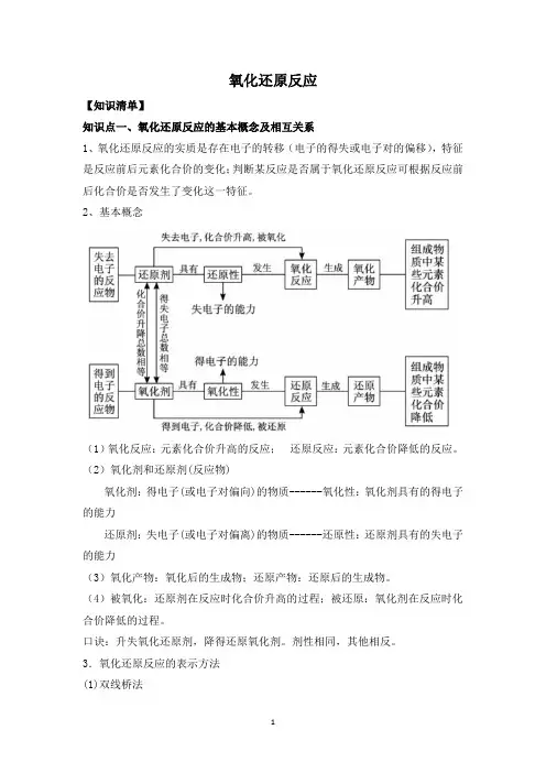 氧化还原反应知识点总结