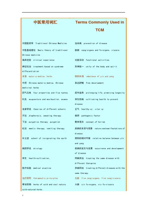 中医英语词汇 2