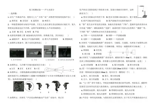 声光部分中考复习综合检测题