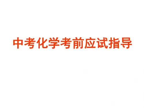 中考化学考前应试指导 2