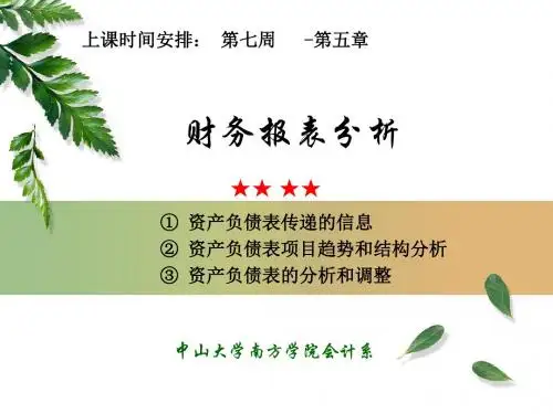 财务报表分析课件ppt课件