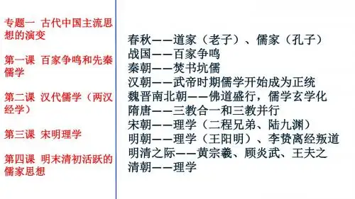 历史 百家争鸣和先秦儒学