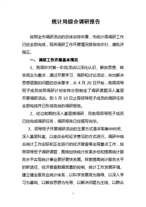 统计局综合调研报告