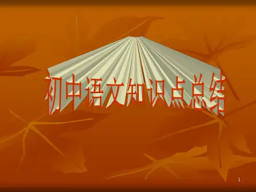 初中语文知识点总结PPT
