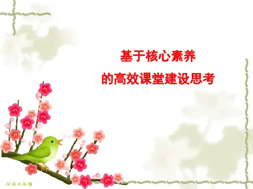 基于核心素养的高效课堂建设思考