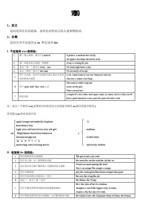 (完整)小升初英语冠词专项