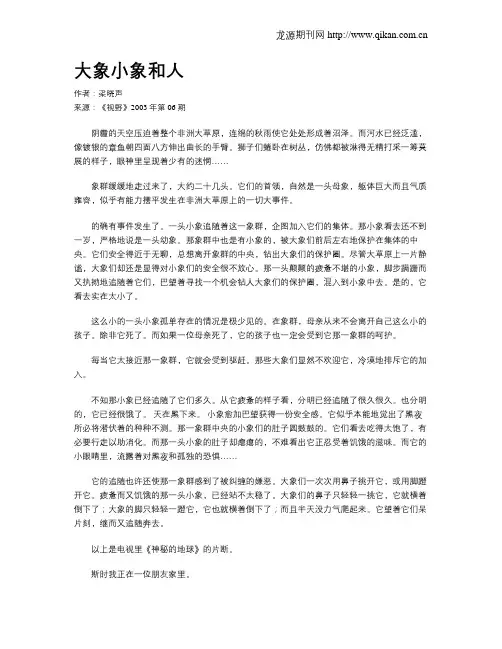 大象小象和人