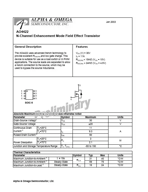AO4422中文资料