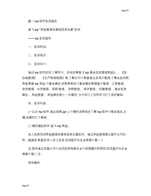 ERP软件实训报告(共3篇)