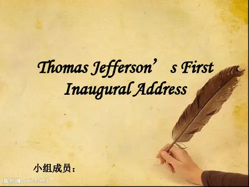 Thomas Jefferson’s First Inaugural Address