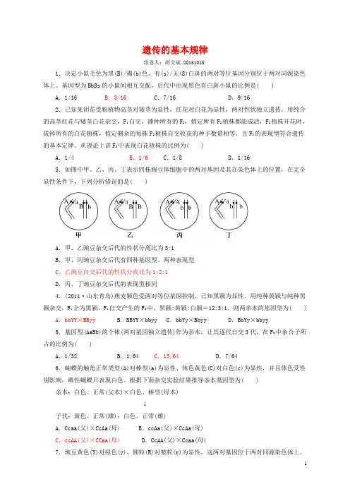 遗传的基本规律