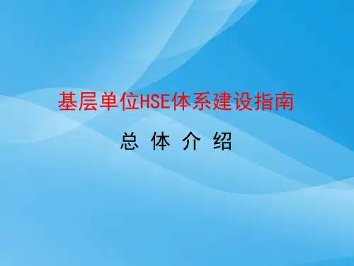 基层单位HSE体系建设指导手册(ppt 18页)实用资料