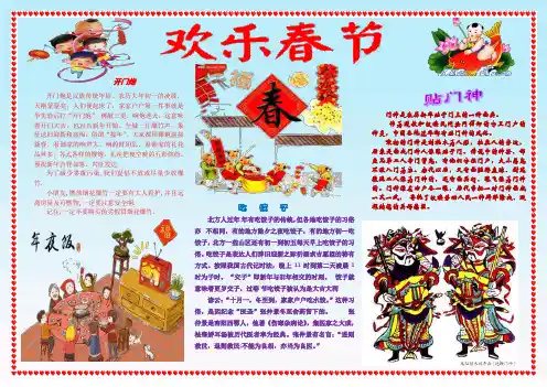 2016欢乐新春春节习俗电子小报A3模板