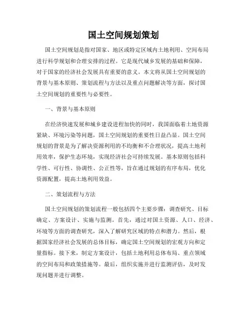 国土空间规划策划