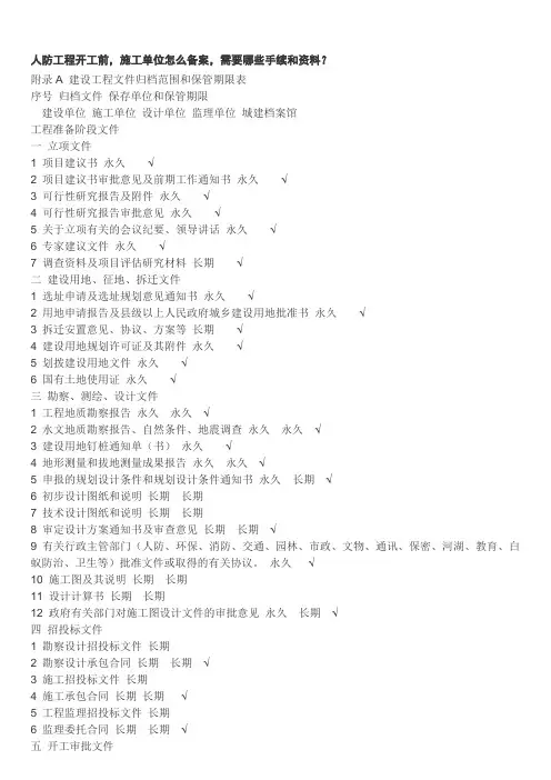 人防工程开工前-施工单位怎么备案-需要哪些手续和资料？